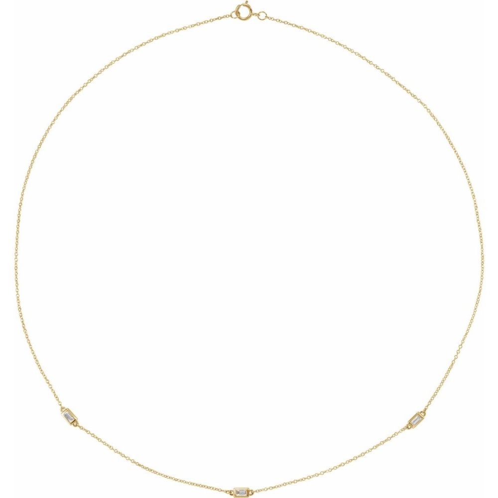14K Yellow 1/5 CTW Natural Diamond 3-Station 18" Necklace